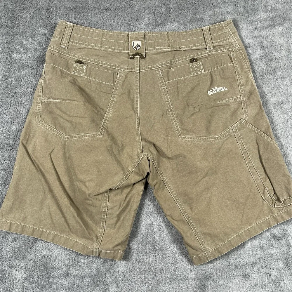 Kuhl Shorts Mens 32 Khaki Vintage Patina Dye Renegade Cargo Distressed See Pics